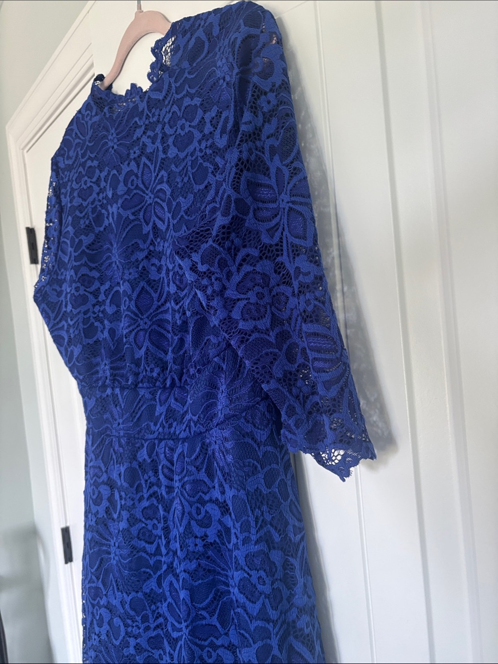 Kiyonna Royal Blue Lace V-Neck Midi Dress - Picture 4 of 5